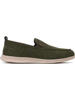 Derimod Erkek Haki Nubuk Deri Loafer 26SFD7657V3