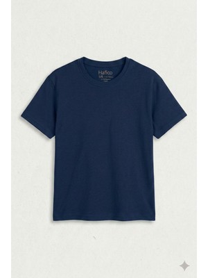 Hafico Erkek / Kız Çocuk Düz Basic T-Shirt %100 Pamuklu Bisiklet Yaka