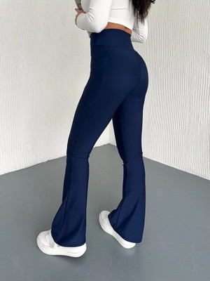 Gugus Kadın Yüksek Bel Toparlayıcı Çift Cepli Ispanyol Paça Tayt Bootcut/push Up