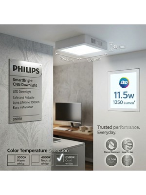 PHILIPS-DN058C LED13/865 220-240V L150 Sq Sıva Üstü Kare