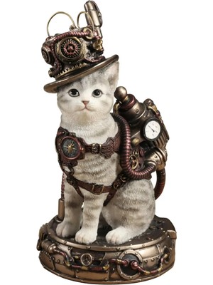 Rakun Home Chrono-Cat Steampunk Kedi Biblosu