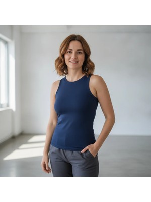 Bonbon Kadın Basic Kolsuz Içi Yarım Astarlı Tshirt BB2538