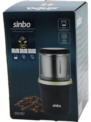 Kahve - Baharat Öğütücü Çelik Bıçak - Öğütme HAZNESİ=100GR 200W Bas Çalıştır Kapak=mika Kristal Pls SCM-2997