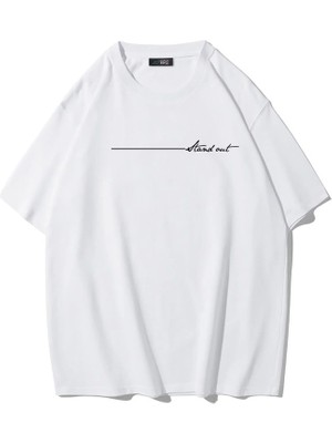 Brz Collection Unisex Oversize Stand Out T-Shirt (Beyaz)