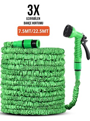 Saravita 3 Kat Uzayan Bahçe Sulama Hortumu 7.5 Metre-22.5 Metre Yüksek Dayanıklılık ve Fonksiyon