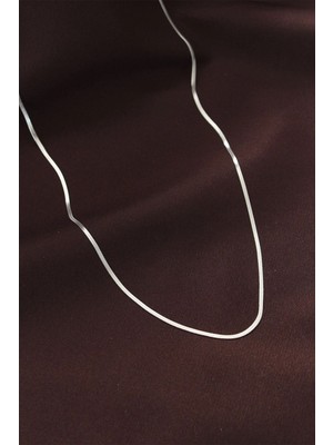 Mey Ithalat® Çelik Gümüş Renk 60 cm Ince Italyan Zincir Kolye
