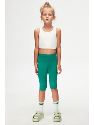 Lovetti Koyu Yeşil Kız Çocuk Basic Kapri