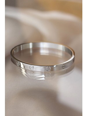 Mey Ithalat® 316L Çelik Silver Renk Bilezik