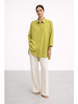 Nuss 3001 Oversize Basic Gömlek Olive