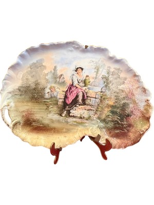 Limoges Porselen Dekor Tabağı - 33 cm 23 cm Ölçülerinde