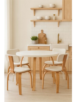 Weltwood 4 Kişilik Butterfly Masa ve 4 Adet London Sandalye Takımı