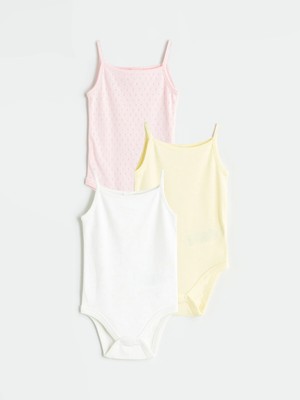 Lc Waikiki Yeni Sezon Kare Yaka Kız Bebek Çıtçıtlı Bodysuit 3'lü