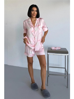 Coccolarsi Cigno Grazioso Saten Kısa Pijama Takımı