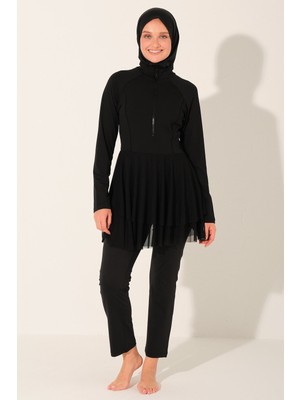 Alfasa Tül Kloş Etekli Tesettür Mayo - ALF26692