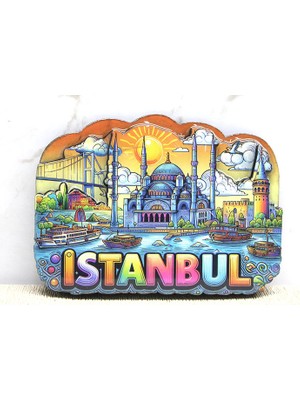 Lavly Ahşap Istanbul Temalı Magnet - Yöresel Hediyelik Eşya Turistik Hatıra