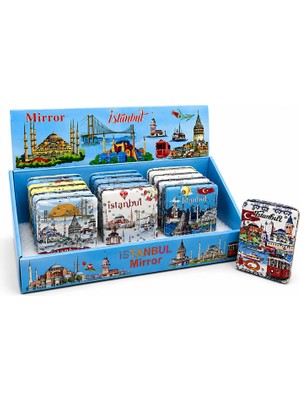 Lavly Taşlı Istanbul Temalı Kalın El Aynası ALK5822