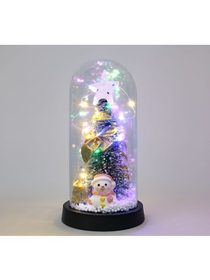 Lavly Yılbaşı Temalı Işıklı Dekoratif Cam Fanus Kar Küresi Noel Süsü