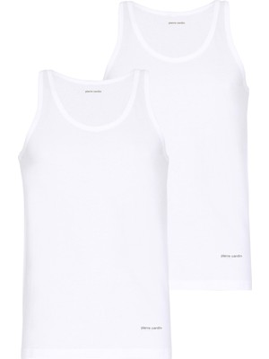 Pierre Cardin 2'li Modal Erkek Beyaz Atlet, %47 Modal, %47 Pamuk, %6 Elastan