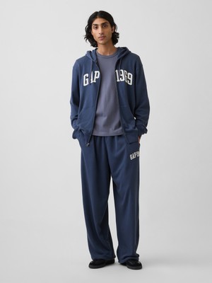 Gap Erkek Lacivert Fransız Havlu Kumaş Baggy Gap 1969 Logo Sweat Pantolon