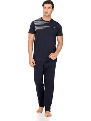 Pierre Cardin %100 Pamuk Penye Erkek Pijama Takım, Cep Detay