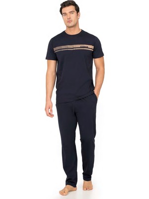 Pierre Cardin %100 Pamuk Penye Erkek Pijama Takım, Cep Detay
