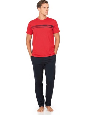 Pierre Cardin %100 Pamuk Penye Erkek Pijama Takım, Cep Detay