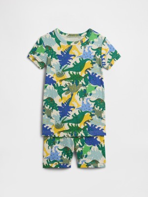 Gap Bebek Yeşil %100 Organik Pamuk Dino Pijama Takımı