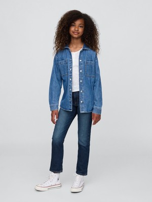 Gap Kız Çocuk Koyu Mavi Girlfriend Washwell™ Jean Pantolon