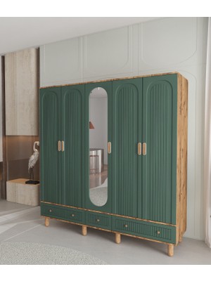 T&B Mila 5 Kapaklı Çekmeceli Gardırop - Tamamı Mdf