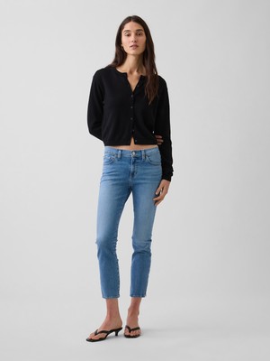 Gap Kadın Mavi Low Rise Capri Jean Pantolon