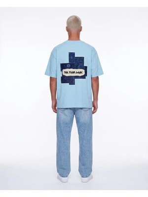 Respire Erkek Ffb Patch Oversize T-Shirt Bebe Mavi