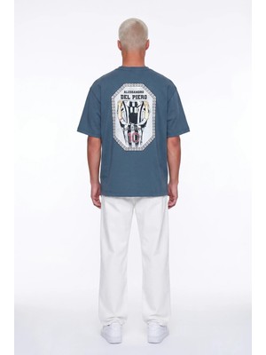 Respire Erkek Del Piero Baskılı Oversize T-Shirt Petrol