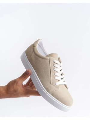 Arda SLW165 Elite Bağcıklı Süet Erkek Günlük Sneaker Ayakkabı Bt Krem