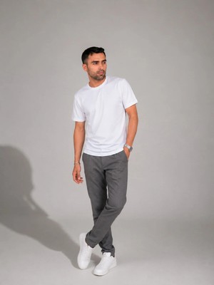 Enb1r Moda Unisex Beyaz Bisiklet Yaka Basic Oversize Tişört
