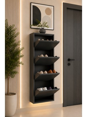 Kumtel 5 Katlı Metal Ayakkabılık Antrasit