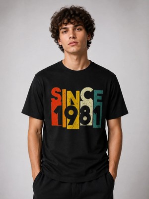 Enb1r Moda Retrovibe 1981 Oversize Unisex Siyah Tişört