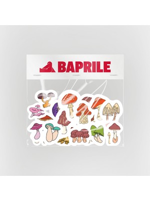 Baprile Renkli Mantarlar 30 Parça Sticker Paketi Suya Dayanıklı Ajanda Laptop Termos Telefon Etiket Seti