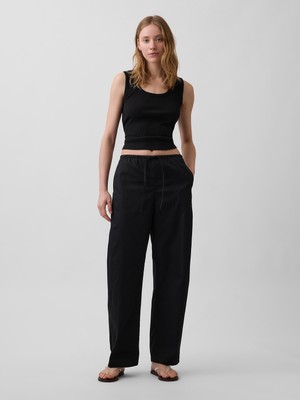 Gap Kadın Siyah Poplin Easy Barrel Pantolon