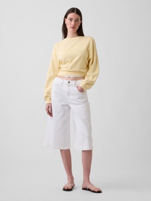 Gap Kadın Beyaz High Rise Culotte Jean Pantolon
