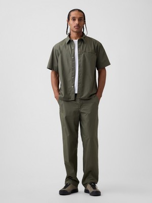 Gap Erkek Haki Poplin '90S Loose Pantolon