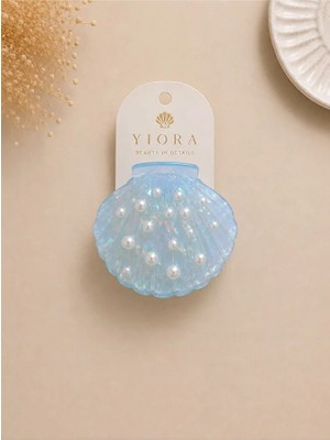 Yiora Premium Seri Ithal Asetat Kemik Istiridye Kabuğu Inci Detaylı Küçük Boy Kaydırmaz Mandal Toka