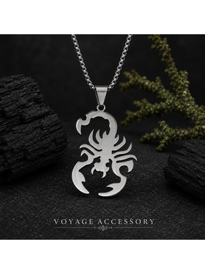 Voyage Accessory Paslanmaz Kararmaz  Çelik Scorpion Akrep Kolye