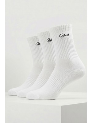 Relaxed Kız Çocuk/genç Pamuklu Normal Boy Spor Çorap - 3'lü Paket