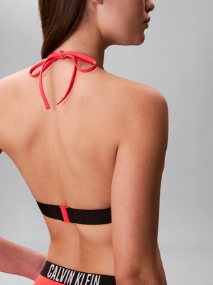 Calvin Klein Kadın Pembe Calvin Klein Halter Trıangle Fuşya Askılı Bikini Üst