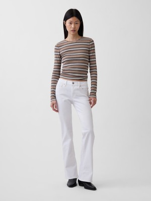 Gap Kadın Beyaz Low Rise Long & Lean Jean Pantolon