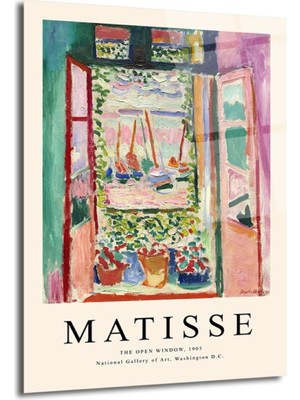 GLAZELLA Matisse Açık Pencere Cam Tablo - Fauvist Sanatın Canlı Dokunuşu