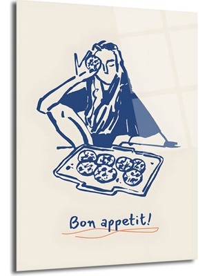 GLAZELLA Bon Appetit Kurabiye Keyfi Minimalist Cam Tablo