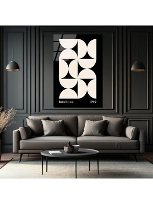 GLAZELLA Bauhaus 1919 Minimalist Cam Tablo: Modern Sanatın Zamansız Dokunuşu