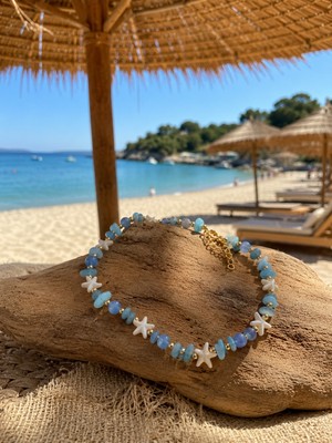 Jammy Jewerly Mavi Taş & Deniz Yıldızı Detaylı Yazlık Kolye