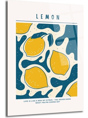 GLAZELLA Neşeli Limonlar Cam Tablo - Modern Mutfak ve Salon Dekorasyonu